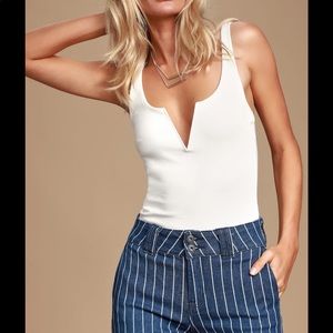 NWT lulu’s XOXO bodysuit, Small, white